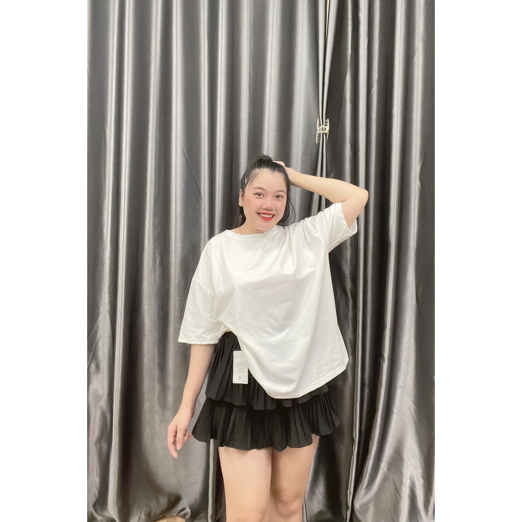 Áo Thun Trơn Tay Lỡ Phom Rộng Bigsize(58kg đến 95kg) Áo Phông Unisex Nam Nữ Bigsize Cô Nhỏ MÃ THUN TD &amp; THUN TN