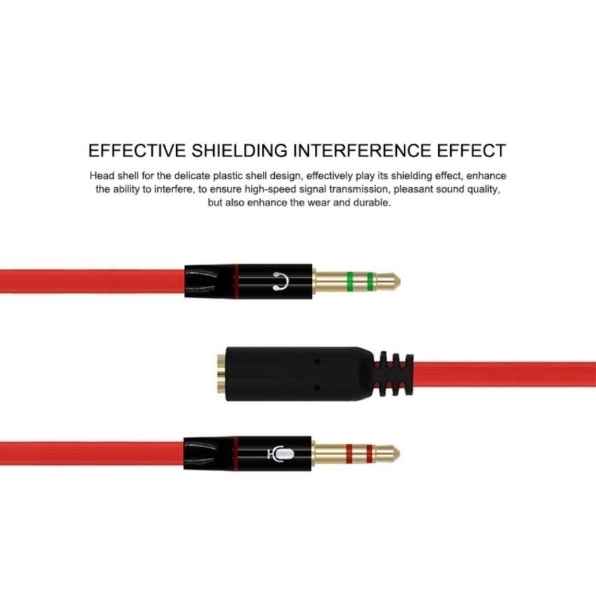 Jack chuyển đổi tai nghe 3.5 sang Audio & Mic dùng trên laptop máy tính, Cáp Chia 3.5mm -dc1307