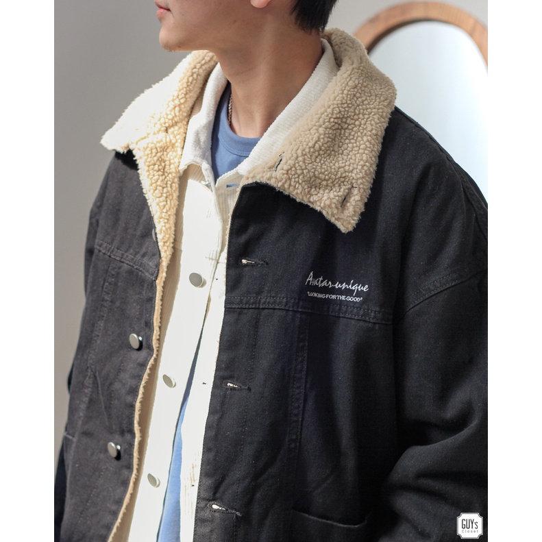 Áo khoác denim lót bông Cowboy Jacket GUY's closet, dày dặn, bụi bặm, cool ngầu
