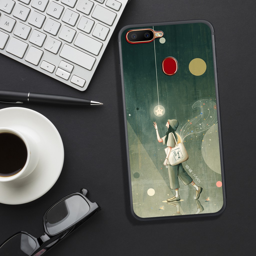 ỐP LƯNG  OPPO A5S/A12/F9 ,   IN HÌNH BẦU TRỜI ĐÊM ĐẦY SAO LẤP LÁNH NHẸ NHÀNG