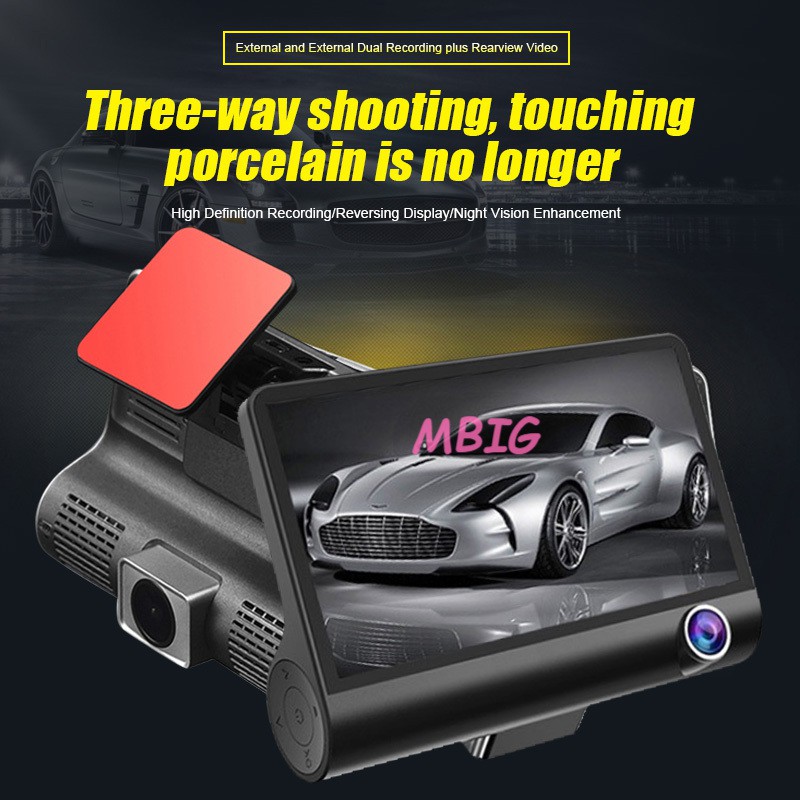 MG Car Video Camcorder Driving Recorder 3 Lens Rearview Motion Detection Parking Monitoring @vn