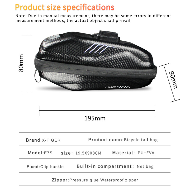 X-TIGER Túi đựng đồ gắn yên xe đạp thiết kế thoải mái không thấm nước