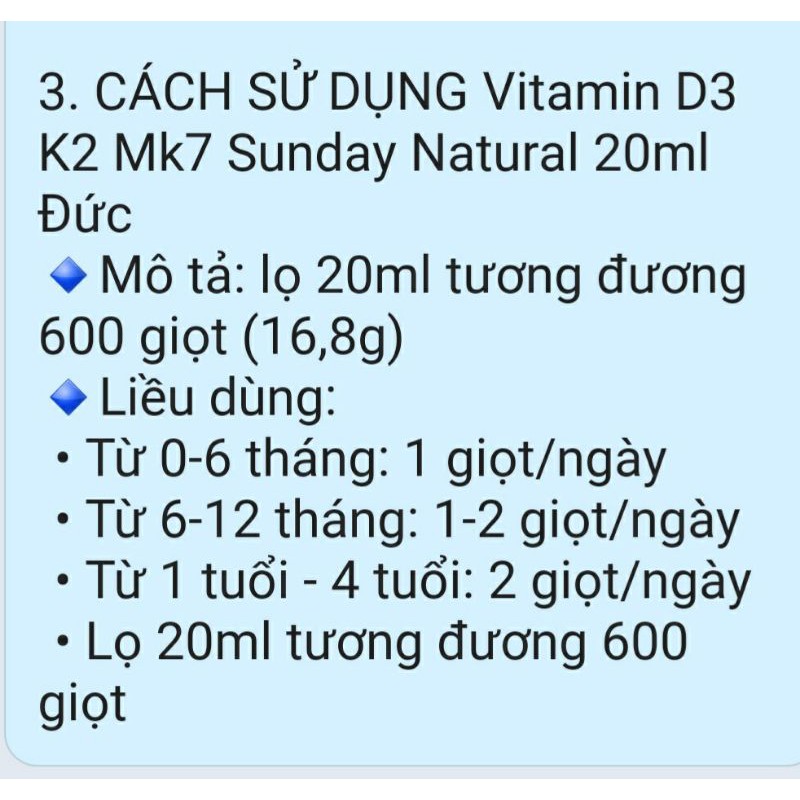 ĐỒ UỐNG VITAMIN D3 K2 MK7 MẪU MỚI NHẤT