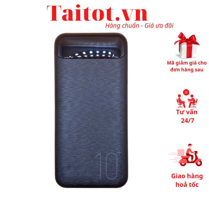 Pin sạc dự phòng SDP WK161 10000mAh hỗ trợ sạc nhanh có màn hình led - Taitot