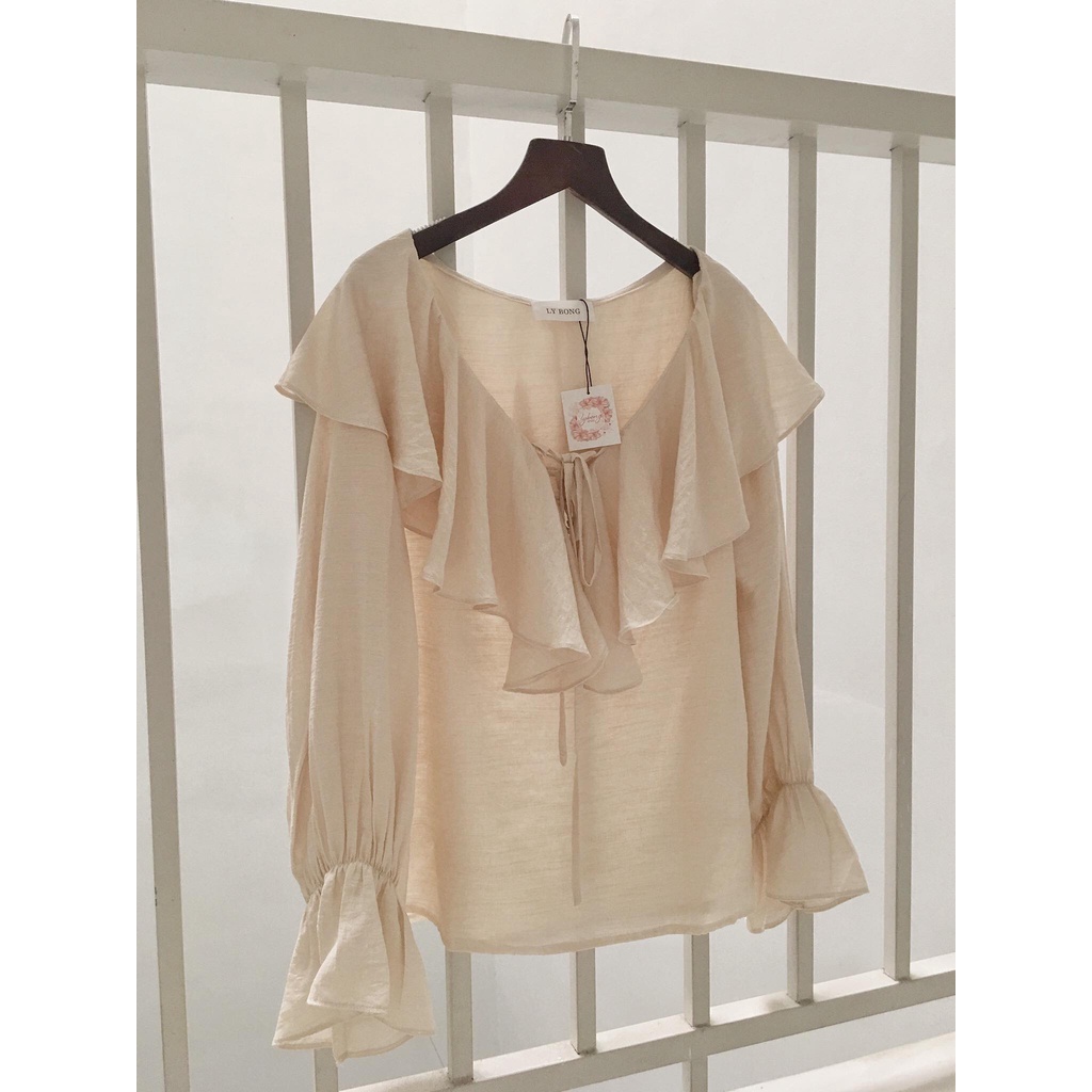 ஐ✈ↂLy Bong - Sơ mi bèo Délicat shirt (vải mới) | BigBuy360 - bigbuy360.vn