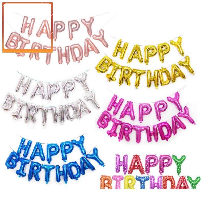 [Rẻ Vô Đich] Bộ bóng chữ Happy Birthday - trang trí sinh nhật - Cao 40 cm nhôm kính siêu đẹp.