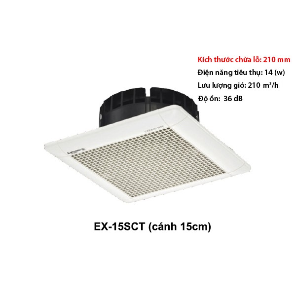 Quạt âm trần không nối ống gió Mitsubishi EX-15SCT (cánh 15cm, mã mới EX-15SC6T)