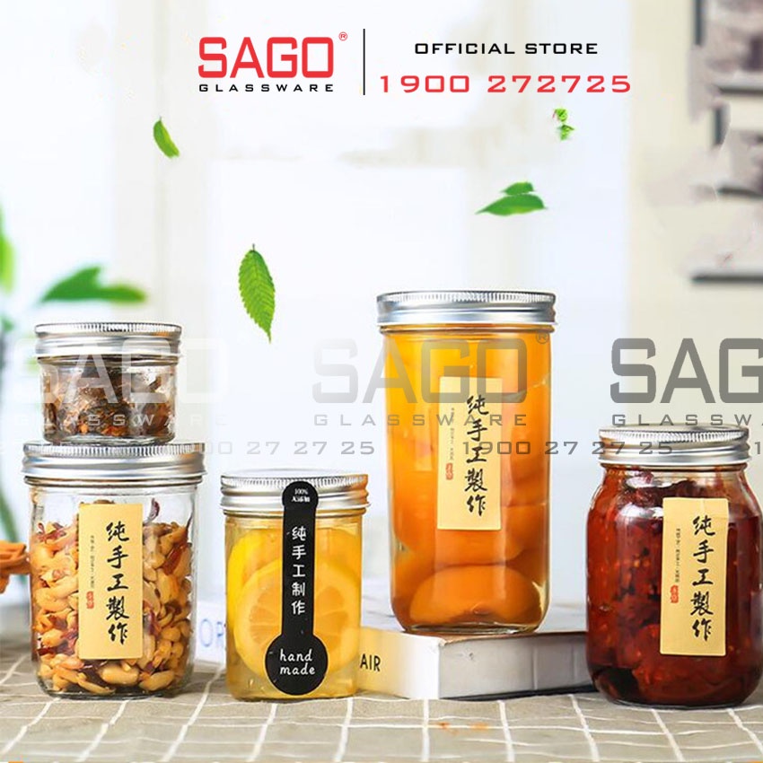 Hũ Thủy Tinh Gia Vị Đáy Nhỏ Nắp nhôm ,Tùy Chọn Dung Tích
