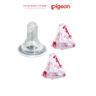 Núm ti silicone siêu mềm cổ hẹp Pigeon S / M / L