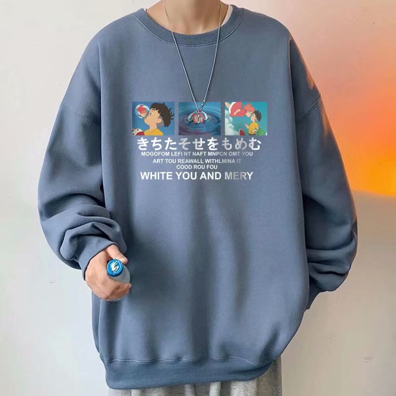 Áo Thun Nam Nữ Unisex Dài Tay, Áo Sweater Cổ Tròn Form Rộng 45kg-110kg Thời Trang Thu Đông Nhiều Màu - hôn In