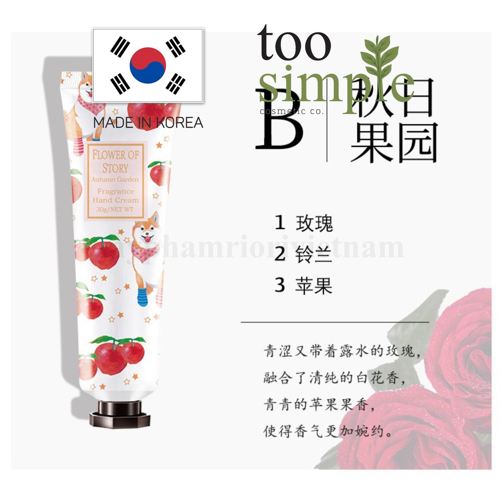 [TooSimple]  Kem dưỡng da tay Maycreate Flower of Story Perfumed Hand Essence