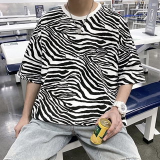 Áo thun tay ngắn sọc ngựa vằn cá tính size M-3XL cho nam