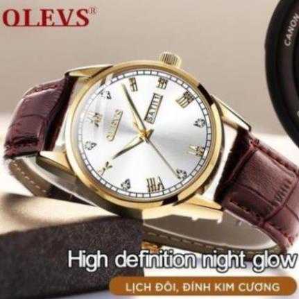 [Chính Hãng 100%] Đồng Hồ Nam - Đồng hồ thời trang nam OLEVS OL6602 dây da chính hãng size 40mm