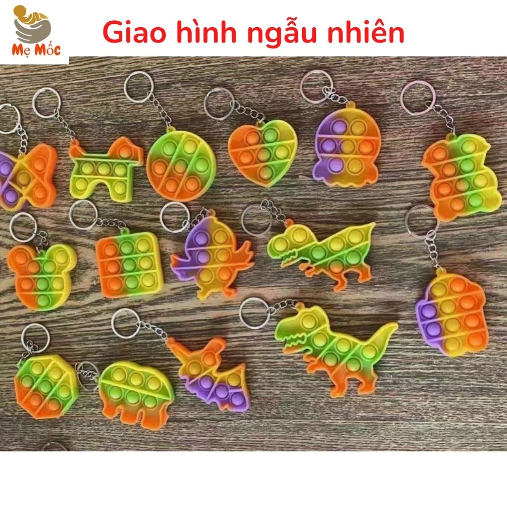 Móc Khóa Pop it Đủ Hình - Đồ Chơi pop it Bấm Nút Bóp Bóng Thông Minh xả stress, giải tỏa căng thẳng - Shop Bố Mốc