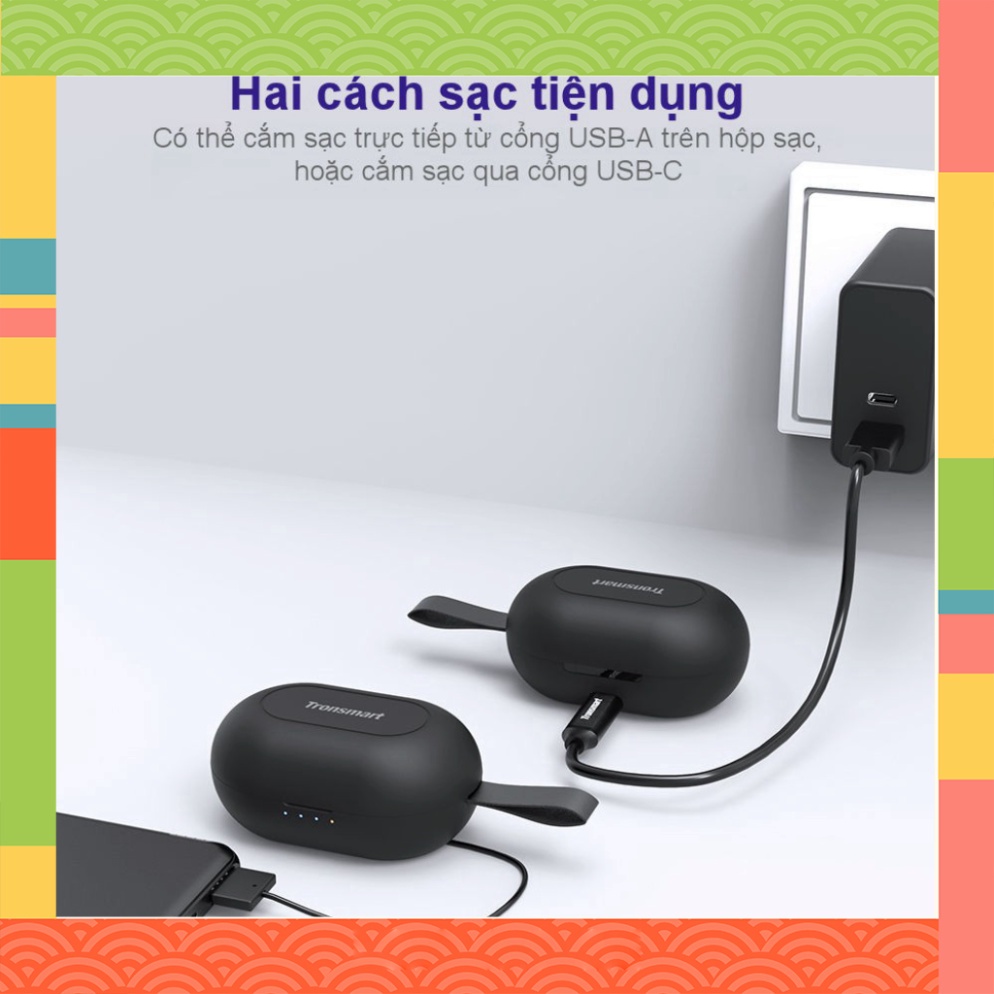 GIÁ SIÊU HỜI ✪ CHÍNH HÃNG ✪ Tronsmart Spunky Beat | Tai nghe Bluetooth không dây 5.0 chống nước IPX5 tích hợp công nghệ