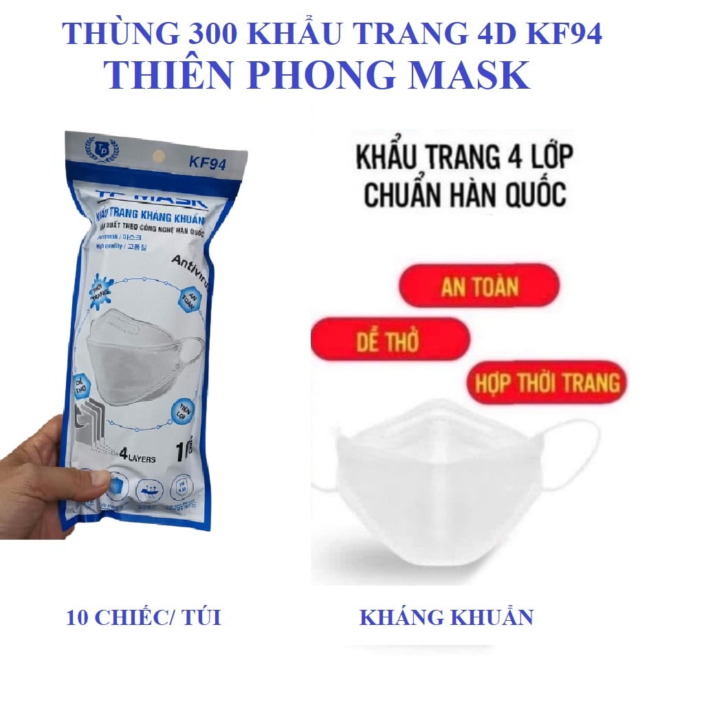 Sét 50c khẩu Trang 4D /KF94 Công Nghệ Dập Hàn Quốc - Hàng Chính Hãng Công Ty- Khẩu Trang Y tế an toàn hiệu quả