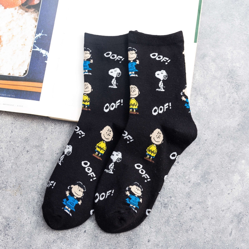 Vớ Cotton In Hoạt Hình Snoopy Kiểu Hàn Quốc Dễ Thương Cho Nam Và Nữ