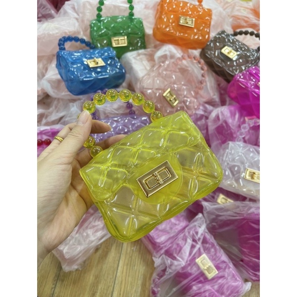 Túi đeo chéo nhựa màu thời trang