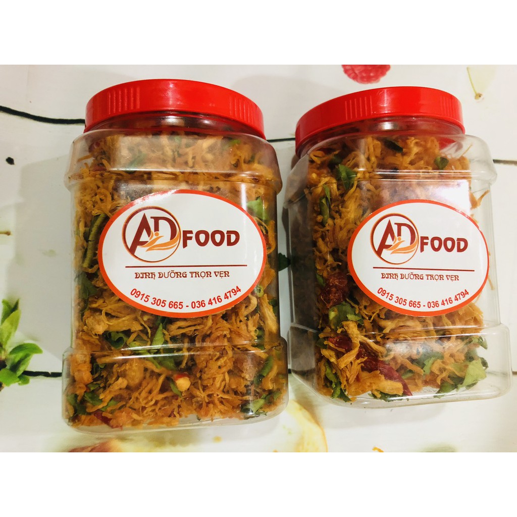 1kg khô gà xé cay lá chanh đóng hộp (mỗi hộp 500g)