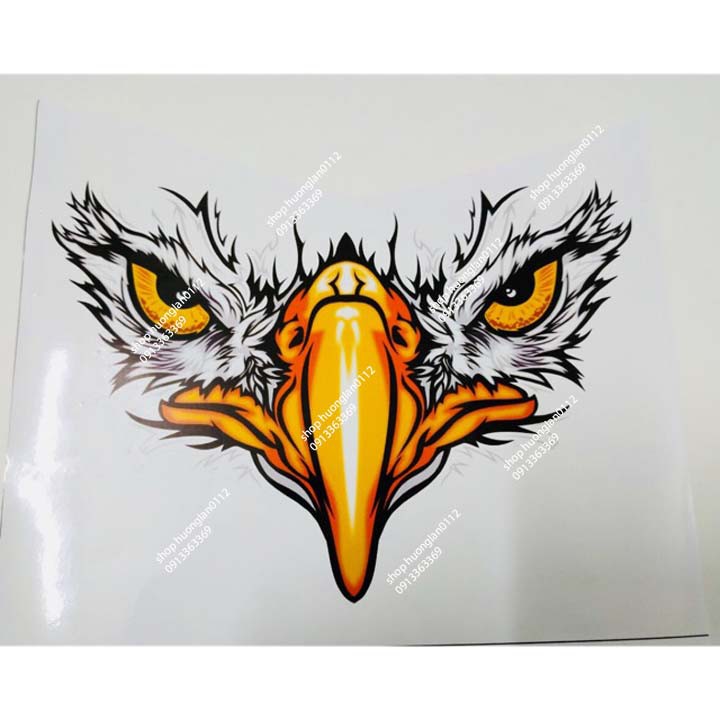 Tem Decal Trang Trí Xe Máy đầu đại bàng KT 15x22 cm giá 1 chiếc