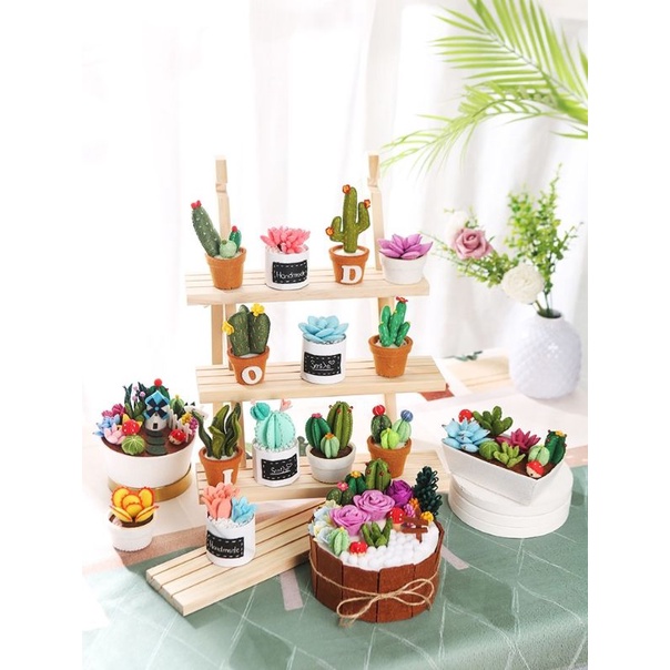 (HÀNG ORDER) Set nguyên vật liệu làm chậu cây trang trí handmade