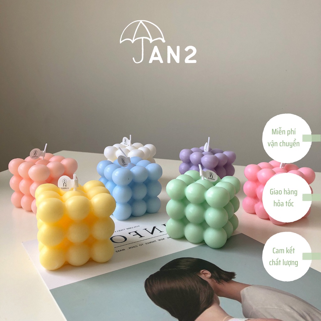 Nến thơm Rubik 3x3 ~ Nến thơm Hàn Quốc nến hình lập phương nến trang trí decor phòng | JAN2DECOR