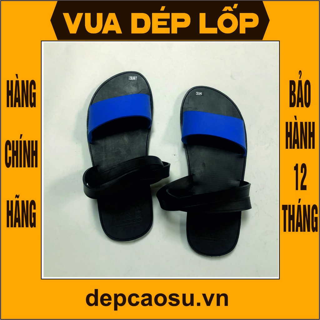 Dép cao su 2 quai ngang đế 2,5cm xanh bộ đội thương hiệu Vua Dép Lốp Phạm Quang Xuân, chính hãng, có bảo hành, ảnh thật