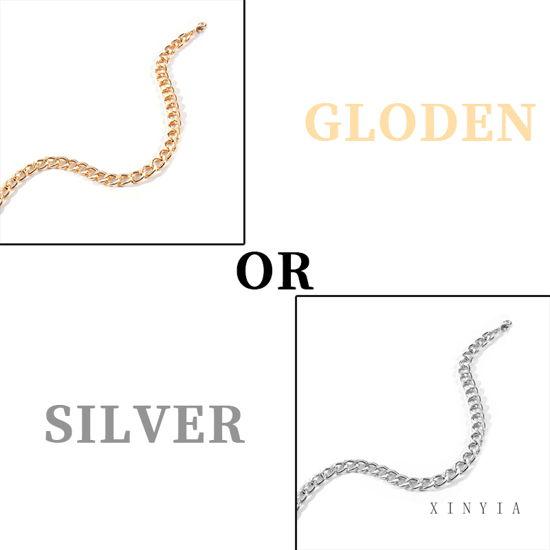 Dây chuyền dạng chuỗi xích màu vàng/ màu bạc phong cách punk thời thượng dành cho nữ