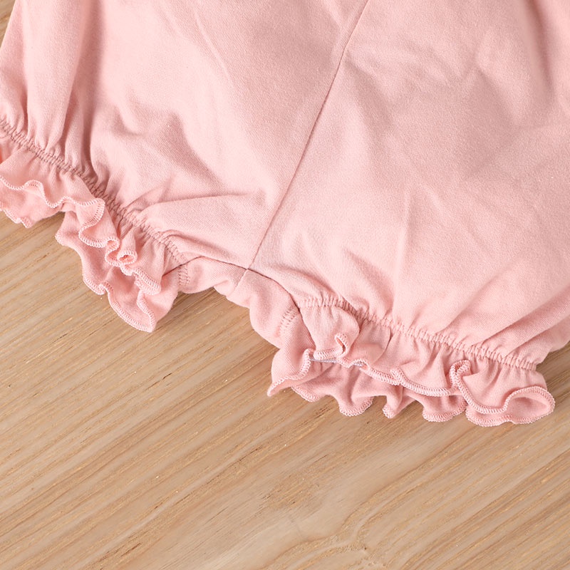 Combo bộ đồ bé gái 3-24 tháng tay ngắn In Hoa Màu Hồng bodysuit liền thân quần đùi set mùa hè thời trang cho bé trẻ em sơ sinh