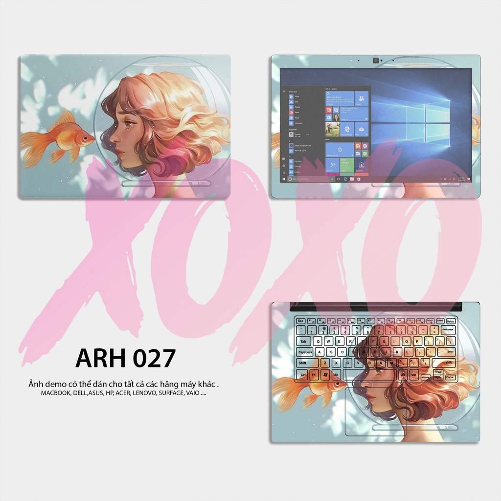 Miếng Dán Skin Laptop 12 Mẫu Girl Dreamy - Decal Dán có cho Dell, Hp, Asus, Lenovo, Acer, MSI, Surface,Vaio, Macbook