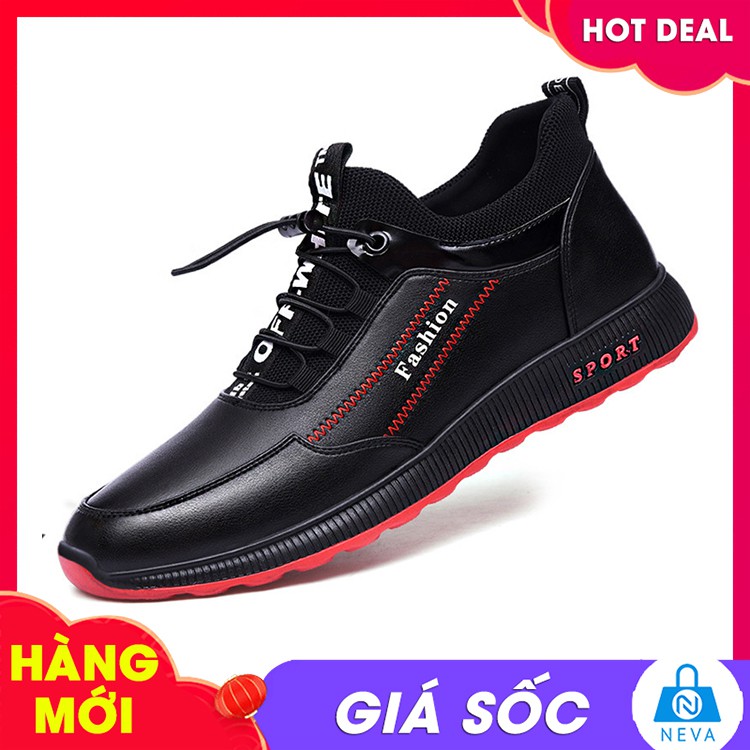 (NEW) Giày Nam Sneaker Phối Da Năng Động NEVA2569