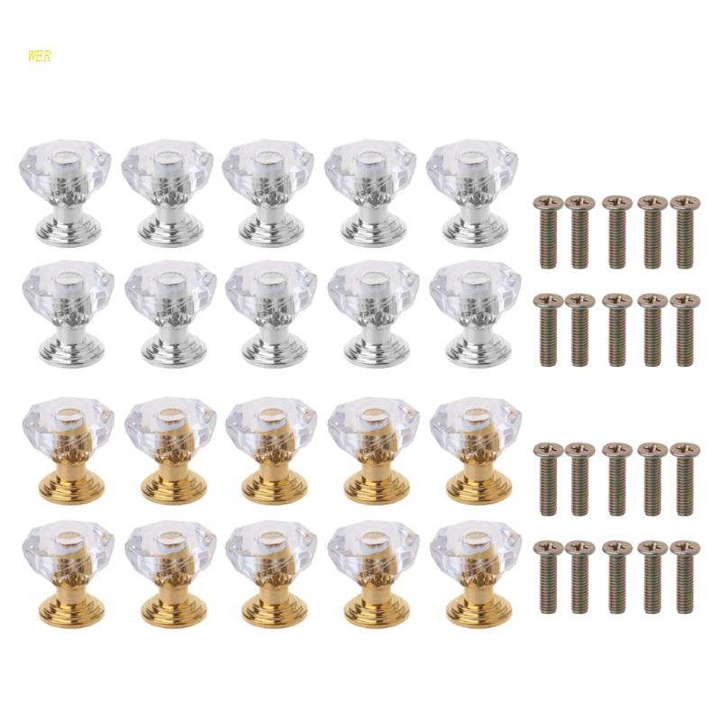 Bộ 10 Núm Kéo Mini Bằng Acrylic Sáng Tạo Cho Tủ Đồ Nội Thất