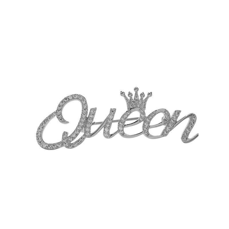 Trâm Cài Áo In Chữ Queen Phong Cách Hàn Quốc Thời Trang