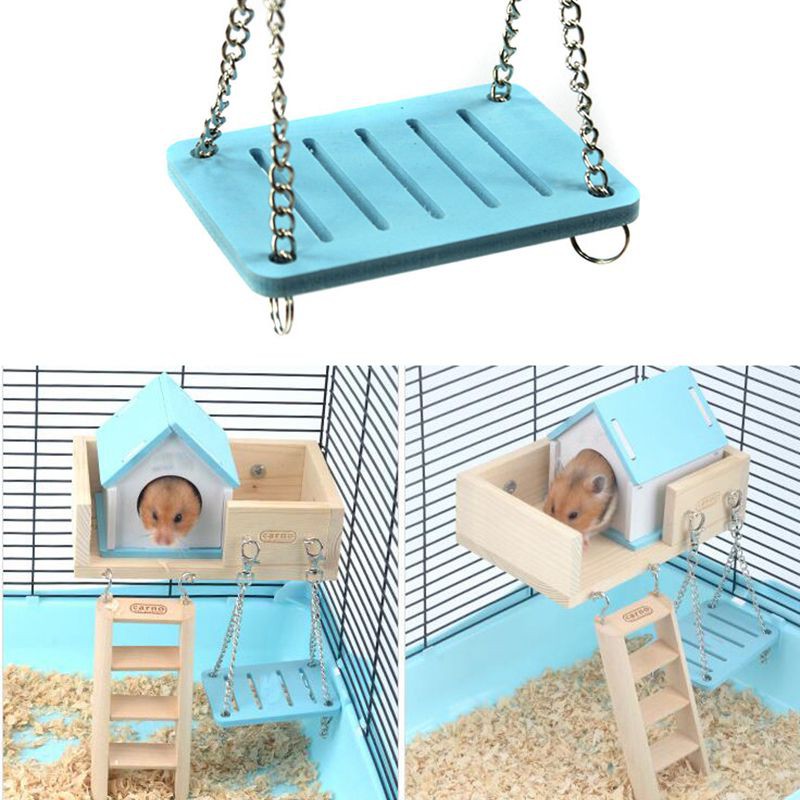 Xích đu gỗ đồ chơi dành cho chuột hamster
