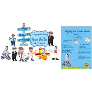 Combo in bảng tên- cây chỉ dẫn- chipi- tên đặt bàn