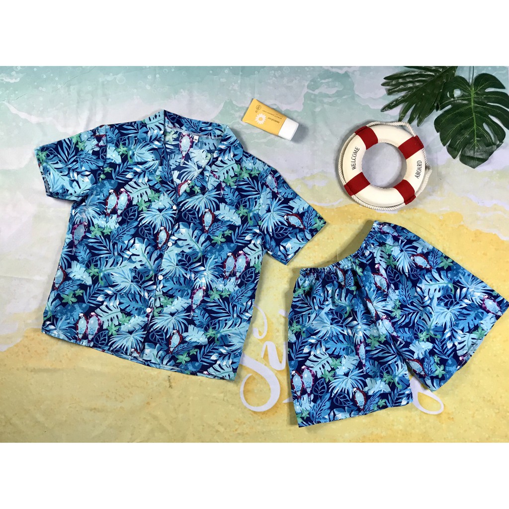 Đồ bộ trái cây đi biển phong cách hawaii, đồ bộ mặc ngủ ở nhà