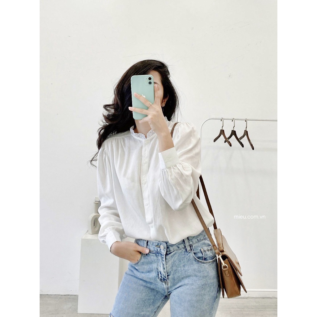 [ Miều ] Áo kiểu cổ tàu Grace Shirt