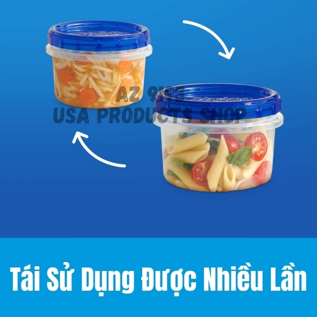 Hộp Bảo Quản Thực Phẩm Tủ Lạnh Ziploc, Mua Tại Mỹ - Không BPA, Để Ngăn Đông, Dùng Được Microwave, Máy Rửa Chén - Az9193