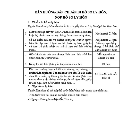 Mẫu đơn ly hôn đơn phương H. Châu Đức, Bà Rịa-Vũng Tàu+Bản hướng dẫn hồ sơ ly hôn, nộp hồ sơ đến Tòa án