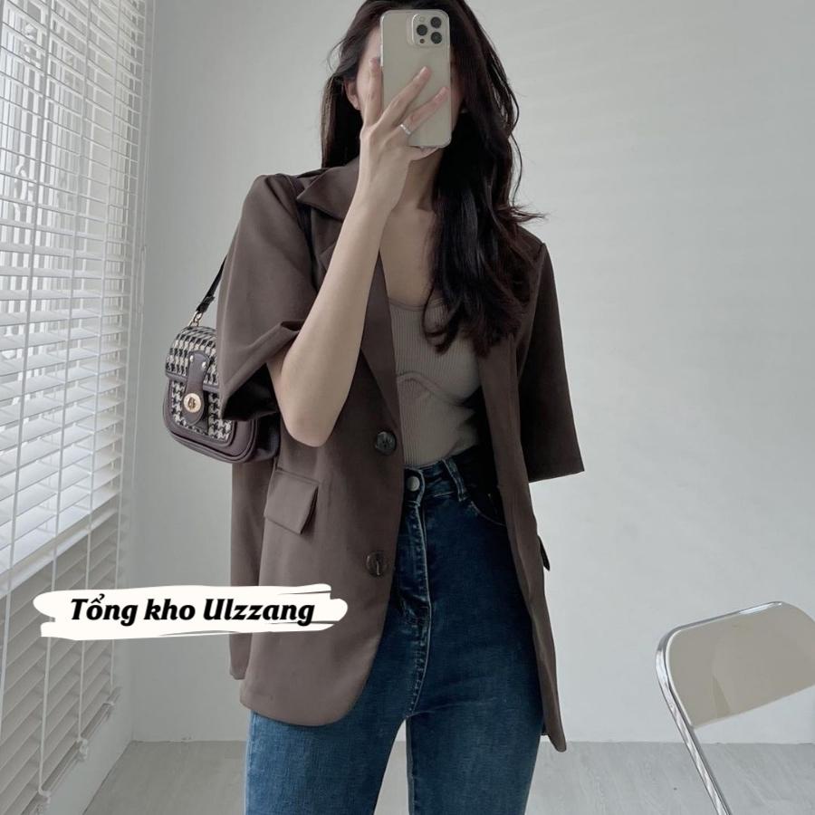 Áo Blazer ngắn tay thời trang Hàn Quốc dễ phối đồ