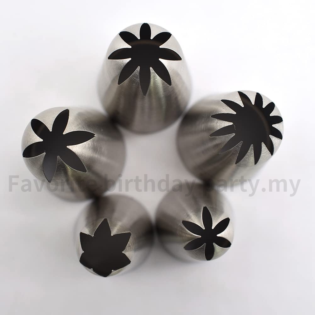 Set 5 Đuôi Bắt Bông Kem Trang Trí Bánh Bằng Thép Không Gỉ