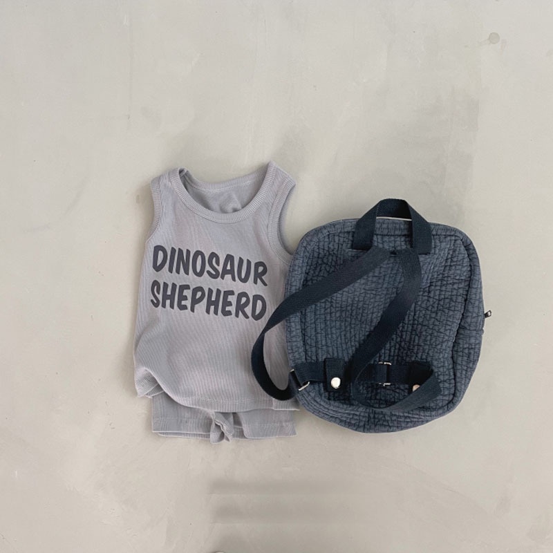 Set Áo Sát Nách In Chữ + Quần Short Thời Trang Mùa Hè Cho Bé Sơ Sinh