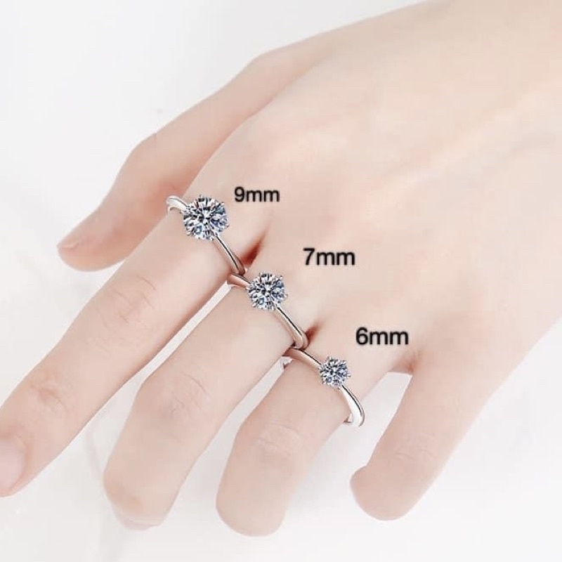 Nhẫn nữ Bạc ta đính đá sáng bóng , siêu đẹp - Vành Bạc Khải Khải