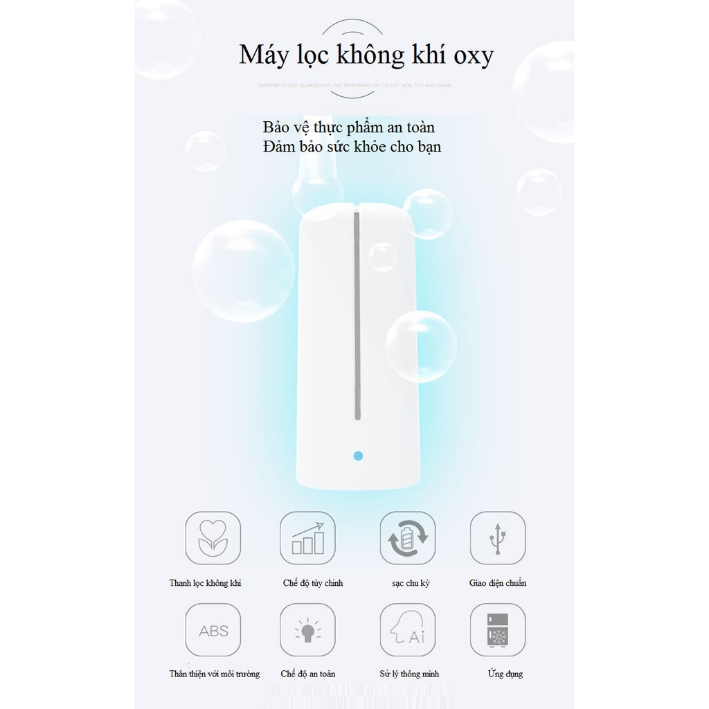 Máy Khử Mùi Oxi Hóa 2 Cổng Sạc Usb Cho Tủ Lạnh / Xe Hơi / Tủ Quần Áo