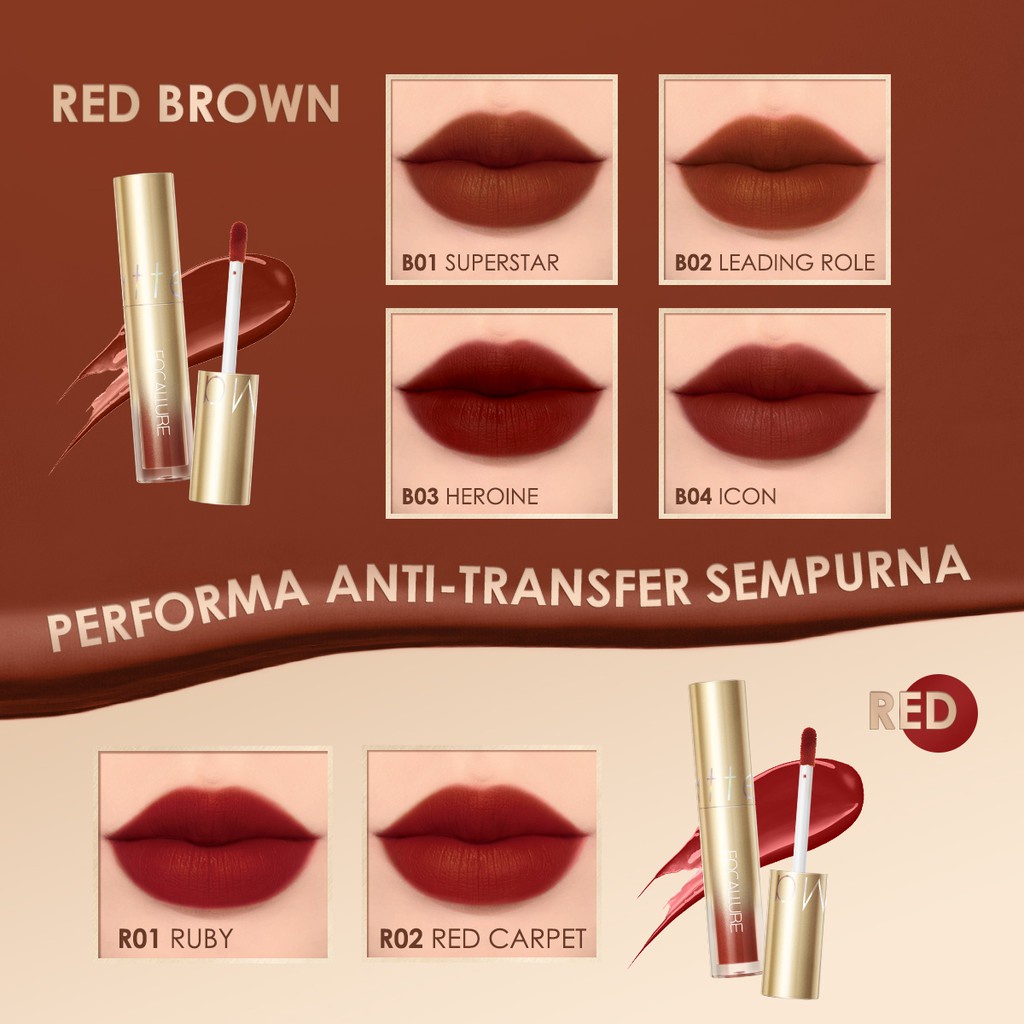 Focallure #Son môi dạng lỏng nhanh khô chống thấm nước lâu trôi