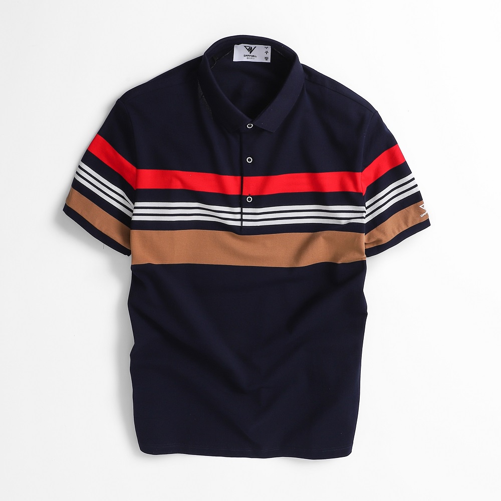 Áo thun polo nam DARNELL tay ngắn sọc ngang ngực chất cotton mềm mại thiết kế slimfit khoẻ khắn, nhẹ thoáng mát DN0604