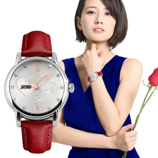 Đồng Hồ Nữ SKMEI 9095 Chính Hãng Dây Da Cao Cấp Thiết Kế Sang Trọng