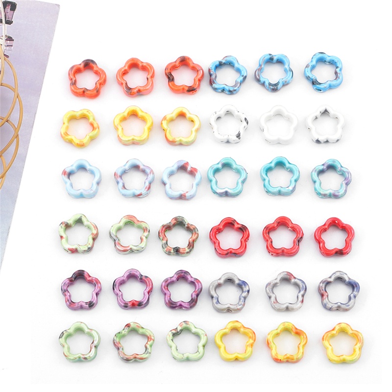 4 Hạt gốm hình hoa 16mm dùng làm trang sức vòng cổ/ vòng tay thủ công