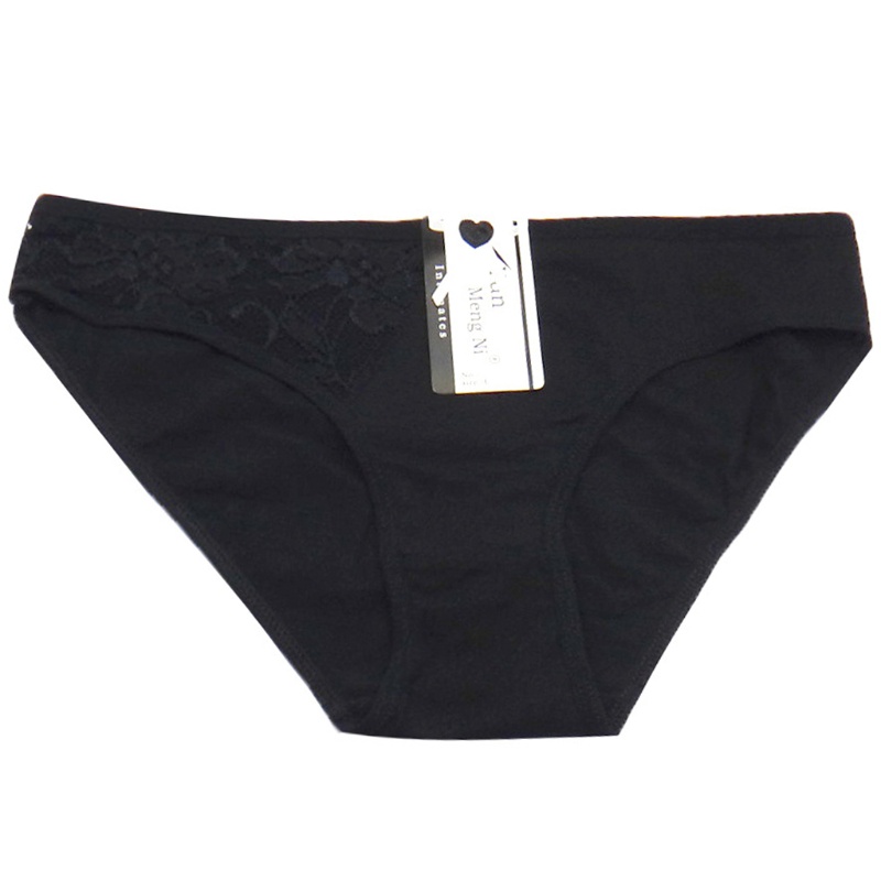 Quần Lót Cotton Phối Ren Lưng Thấp Đính Nơ Xinh Xắn Cho Nữ