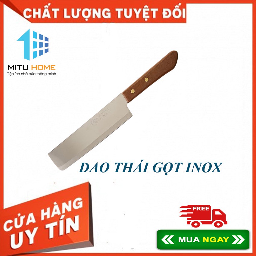 DAO THÁI GỌT INOX - CHUÔI GỖ - MITUHOME - Dao sử dụng chất liệu cao cấp, có độ bền cao, dễ dàng chùi rửa và bảo quản